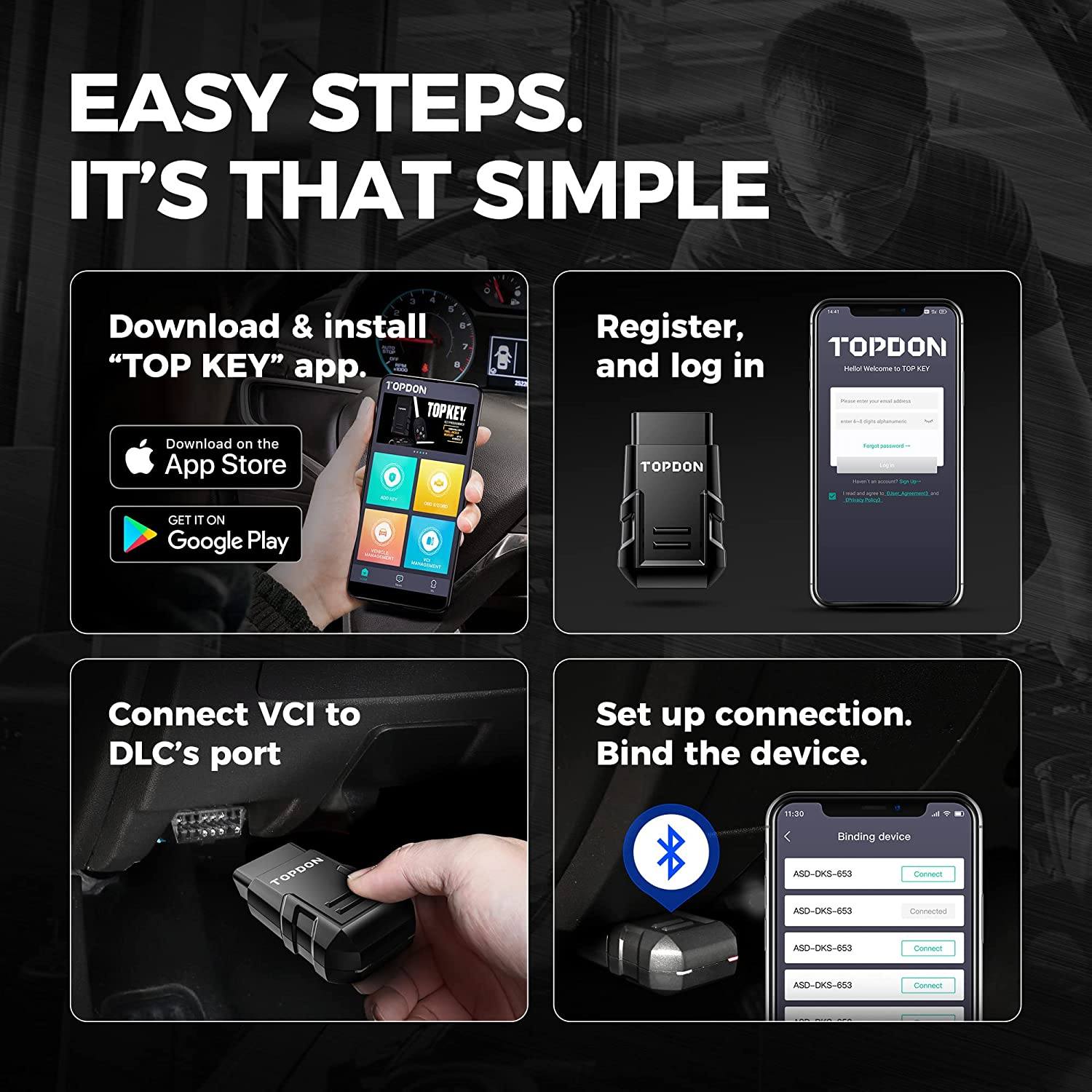 TOPDON TOPKEY Car Key Programmer Jeep Dodge Chrysler | Remote Pro